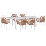 ΣΕΤ ΤΡΑΠΕΖΑΡΙΑΣ ΕΞ.ΧΩΡΟΥ 7ΤΜΧ KRUM LH10.21132 ΛΕΥΚΟ ΑΛΟΥΜΙΝΙΟ--P.E.TWISTED RATTAN