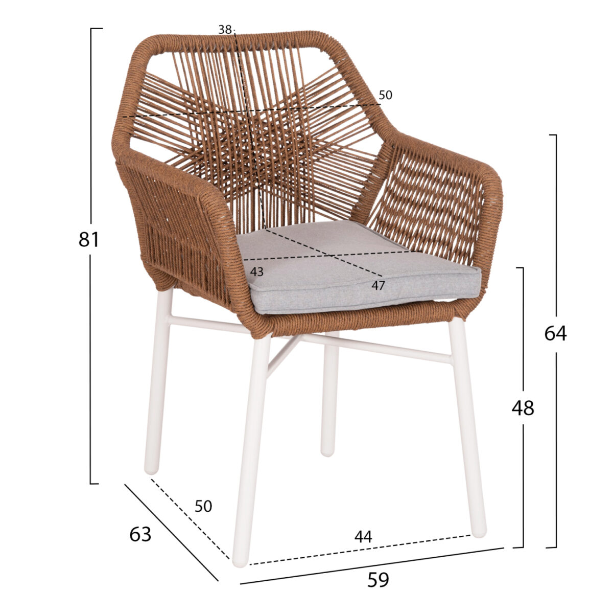 ΣΕΤ ΤΡΑΠΕΖΑΡΙΑΣ ΕΞ.ΧΩΡΟΥ 7ΤΜΧ KRUM LH10.21132 ΛΕΥΚΟ ΑΛΟΥΜΙΝΙΟ--P.E.TWISTED RATTAN - Image 4