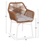 ΣΕΤ ΤΡΑΠΕΖΑΡΙΑΣ ΕΞ.ΧΩΡΟΥ 7ΤΜΧ KRUM LH10.21132 ΛΕΥΚΟ ΑΛΟΥΜΙΝΙΟ--P.E.TWISTED RATTAN - Image 4