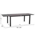 ΣΕΤ ΤΡΑΠΕΖΑΡΙΑΣ ΕΞ.ΧΩΡΟΥ 7ΤΜΧ KRUM LH10.21155 ΣΚΟΥΡΟ ΓΚΡΙ ΑΛΟΥΜΙΝΙΟ-P.E.RATTAN - Image 3