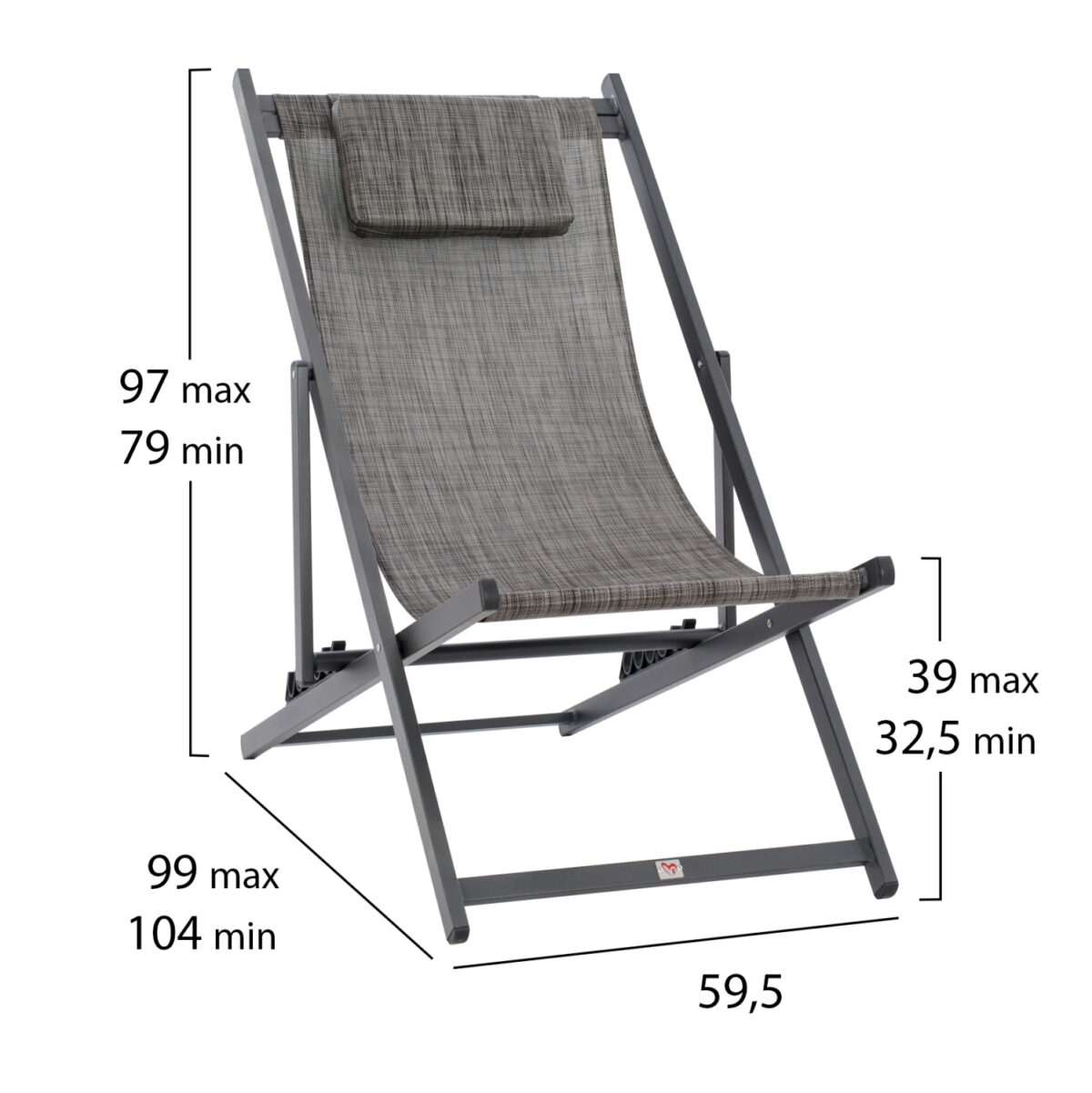 ΣΕΖΛΟΝΓΚ ΕΠΑΓΓΕΛΜΑΤΙΚΗ KEA LH10.5076.10 ΑΛΟΥΜΙΝΙΟ & TEXTILENE ΓΚΡΙ 59,5x102,5x94Υεκ - Image 2