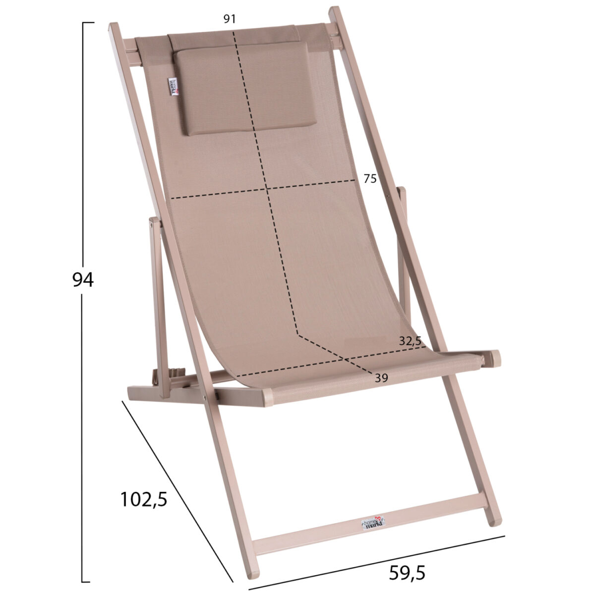ΣΕΖΛΟΝΓΚ ΕΠΑΓΓΕΛΜΑΤΙΚΗ KEA LH10.5076.03 ΑΛΟΥΜΙΝΙΟ & TEXTILENE ΣΑΜΠΑΝΙ 59,5x102,5x94Υεκ - Image 2