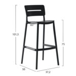 ΣΚΑΜΠΟ BAR ΠΟΛΥΠΡΟΠΥΛΕΝΙΟΥ SNOD2 LH10.6100.02 ΜΑΥΡΟ 37,2x50x101,5Υεκ. - Image 2