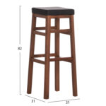 ΣΚΑΜΠO ΚΑΦΕΝΕΙΟΥ ΚΑΦΕ ΜΕ PU ΜΑΥΡΟ ΤΕΤΡΑΓΩΝΟ LH10.8069 30x34x82Υ εκ. - Image 2