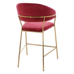 ΣΚΑΜΠΟ ΜΕΣ.ΥΨΟΥΣ THEODORE LH10.8734.06 ΒΕΛΟΥΔΟ ΚΟΚΚΙΝΟ--ΕΠΙΧΡΥΣΟΣ ΣΚΕΛΕΤΟΣ 60x55x100Yεκ - Image 5