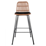 ΣΚΑΜΠΟ ΜΕΤΑΛΛΙΚΟ ΜΕ ΜΑΞΙΛΑΡΙ ALLEGRA LH10.5452 ΜΕ WICKER ΣΕ ΜΠΕΖ ΑΠΟΧΡΩΣΗ 56x60x109 εκ. - Image 3