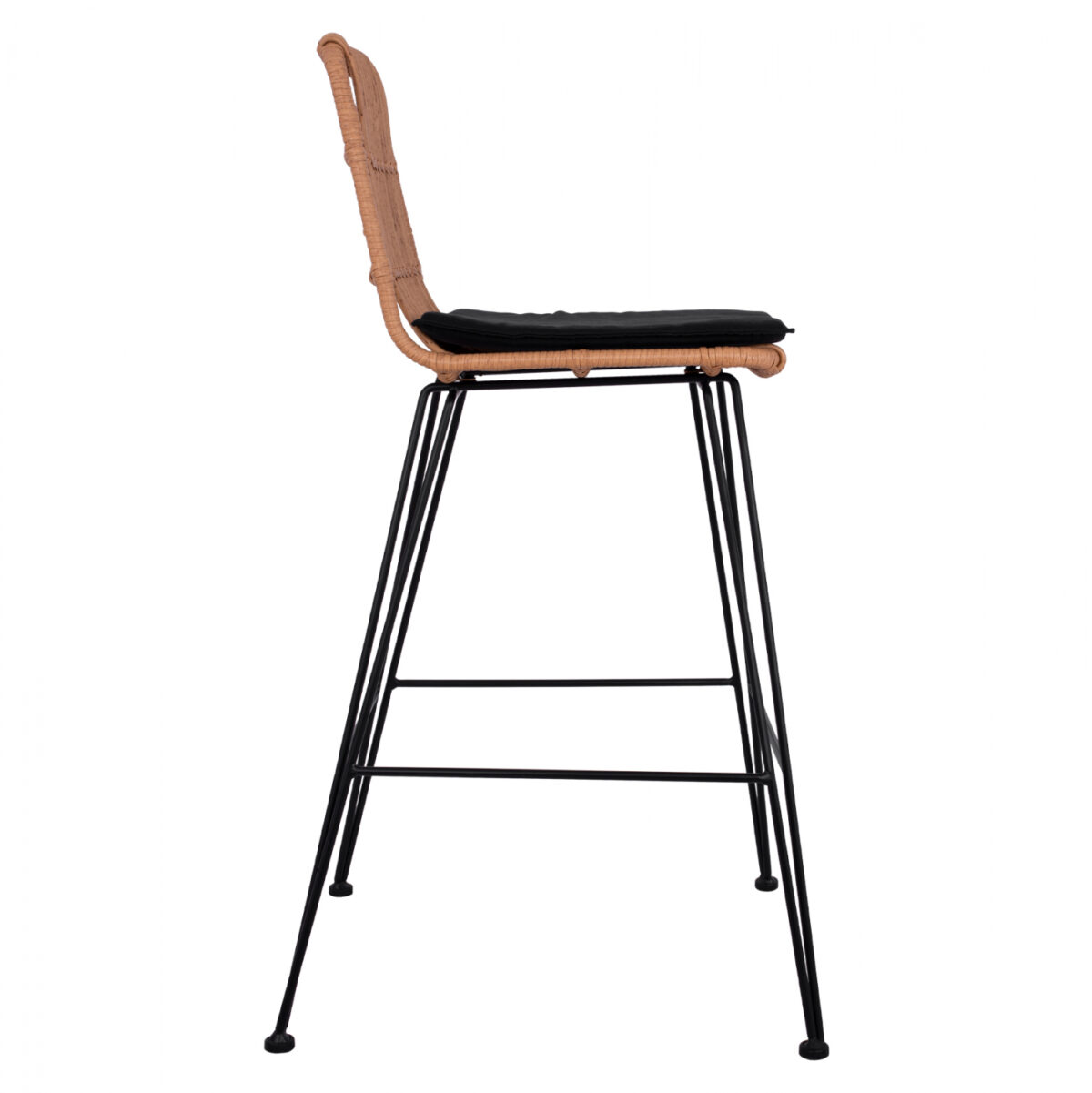 ΣΚΑΜΠΟ ΜΕΤΑΛΛΙΚΟ ΜΕ ΜΑΞΙΛΑΡΙ ALLEGRA LH10.5452 ΜΕ WICKER ΣΕ ΜΠΕΖ ΑΠΟΧΡΩΣΗ 56x60x109 εκ. - Image 4