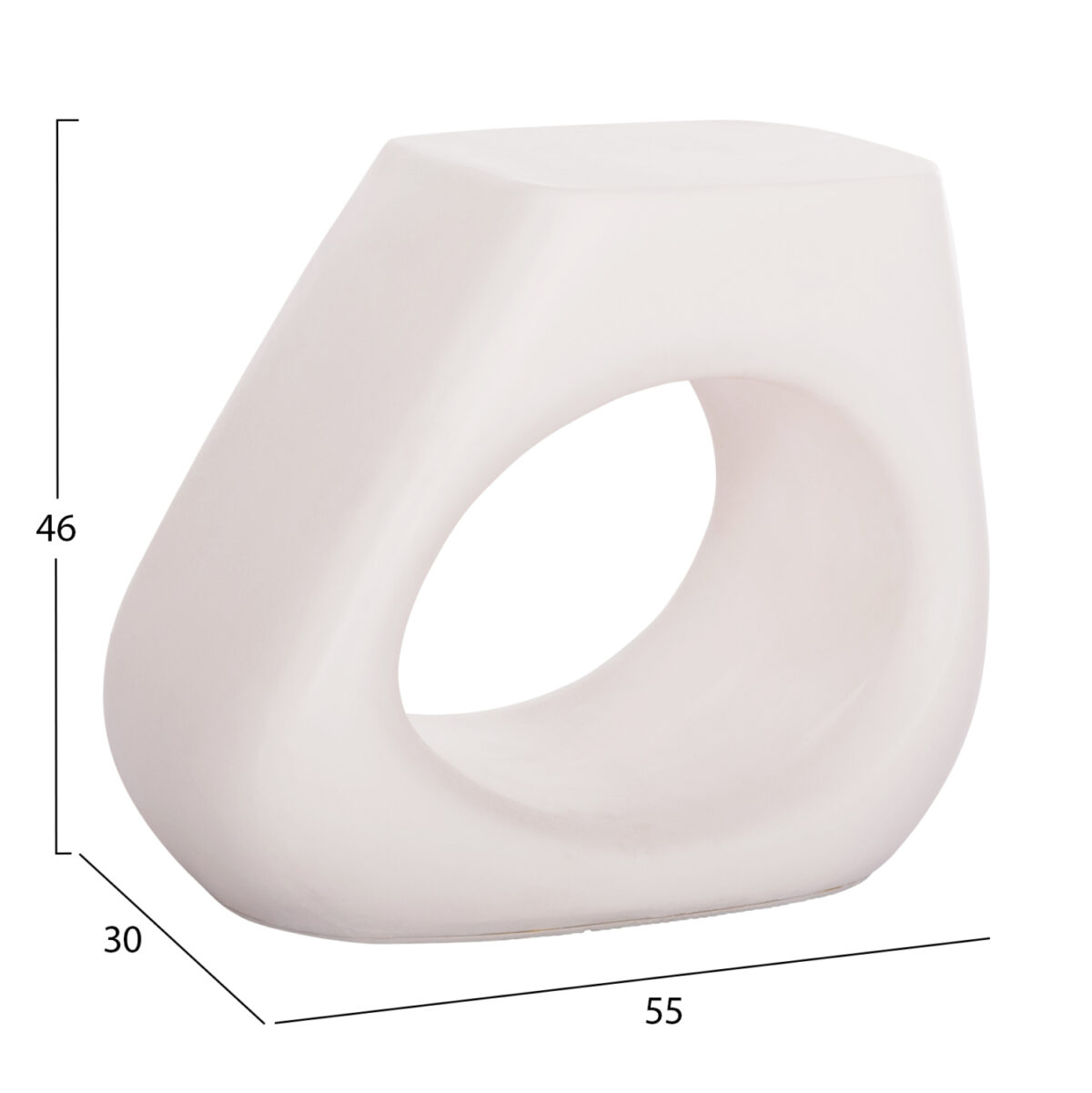 ΣΚΑΜΠΟ ΣΑΛΟΝΙΟΥ LANS LH10.4691.02 FIBER CEMENT ΣΕ ΛΕΥΚΟ--55x30x46Υεκ. - Image 2