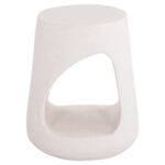 ΣΚΑΜΠΟ ΣΤΡΟΓΓΥΛΟ ΣΕΙΡΑ SANTORINI LH10.18056 ΠΟΛΥΡΗΤΙΝΗ ΣΕ ΥΠΟΛΕΥΚΟ ΧΡΩΜΑ Φ38x47Yεκ. - Image 3