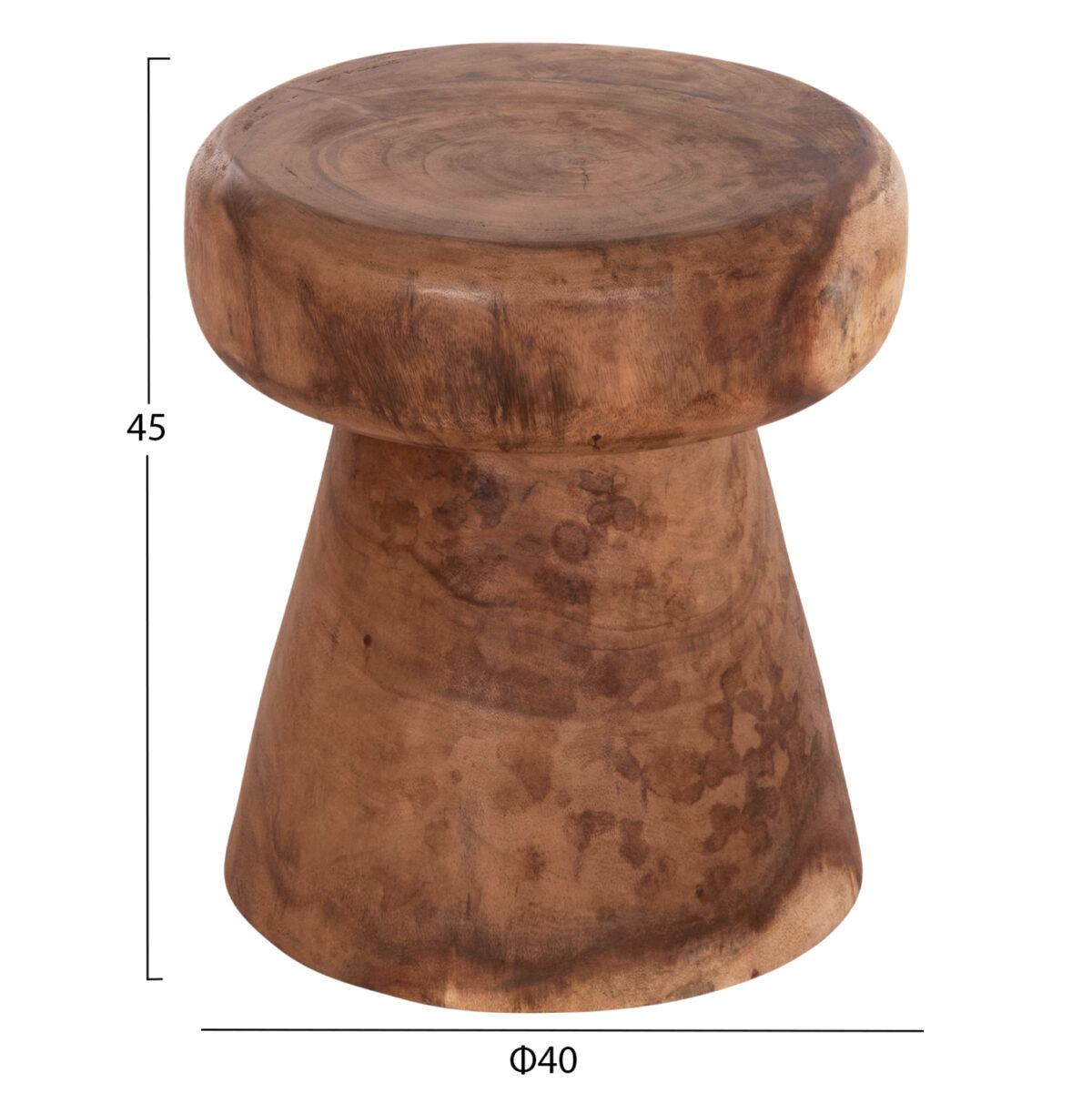 ΣΚΑΜΠΟ-ΤΡΑΠΕΖΑΚΙ ΣΤΡΟΓΓΥΛΟ CUPRE LH10.9793.11 ΜΑΣΙΦ ΞΥΛΟ SUAR-ΦΥΣΙΚΟ Φ40x45Υεκ. - Image 2