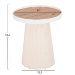 ΤΡΑΠΕΖΑΚΙ ΒΟΗΘΗΤΙΚΟ DENTON LH10.18023.02 MDF TOP ΦΥΣΙΚΟ ΞΥΛΟΥ-ΒΑΣΗ ΛΕΥΚΗ Φ45x51,5Υεκ. - Image 2