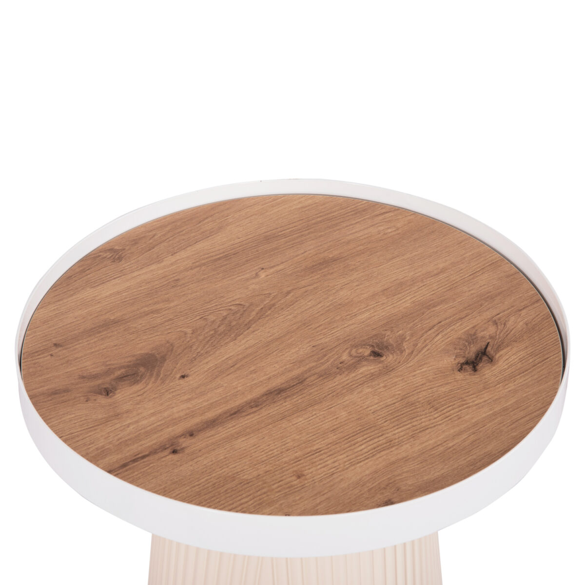 ΤΡΑΠΕΖΑΚΙ ΒΟΗΘΗΤΙΚΟ DENTON LH10.18023.02 MDF TOP ΦΥΣΙΚΟ ΞΥΛΟΥ-ΒΑΣΗ ΛΕΥΚΗ Φ45x51,5Υεκ. - Image 5