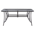 ΤΡΑΠΕΖΙ BRUNO 150X90Χ75Υεκ. ΜΕΤΑΛΛΙΚΟ ΟΡΘΟΓΩΝΙΟ ΓΚΡΙ ΜΕ ΤΡΥΠΑ ΟΜΠΡΕΛΑΣ Φ38  LH10.5145.11 - Image 3