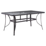 ΤΡΑΠΕΖΙ BRUNO 150X90Χ75Υεκ. ΜΕΤΑΛΛΙΚΟ ΟΡΘΟΓΩΝΙΟ ΓΚΡΙ ΜΕ ΤΡΥΠΑ ΟΜΠΡΕΛΑΣ Φ38  LH10.5145.11 - Image 4