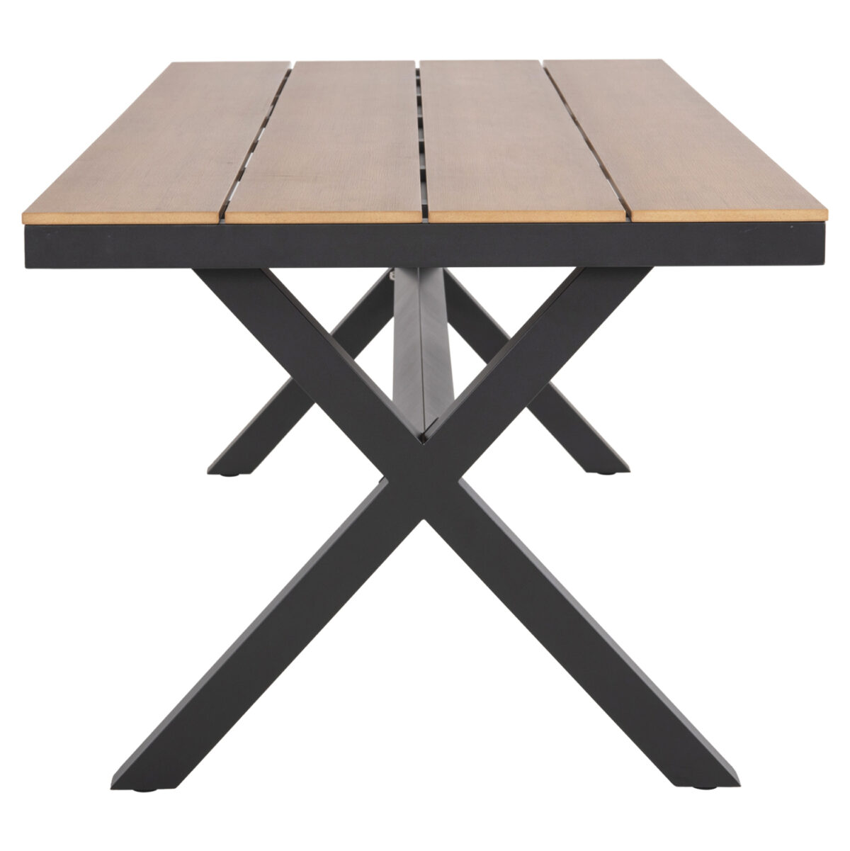 ΤΡΑΠΕΖΙ ΑΛΟΥΜΙΝΙΟΥ ΟΡΘΟΓΩΝΙΟ TAWNEE LH10.6039.01 ΑΝΘΡΑΚΙ-POLYWOOD ΦΥΣΙΚΟ 219,5x89,5x73Υ - Image 5