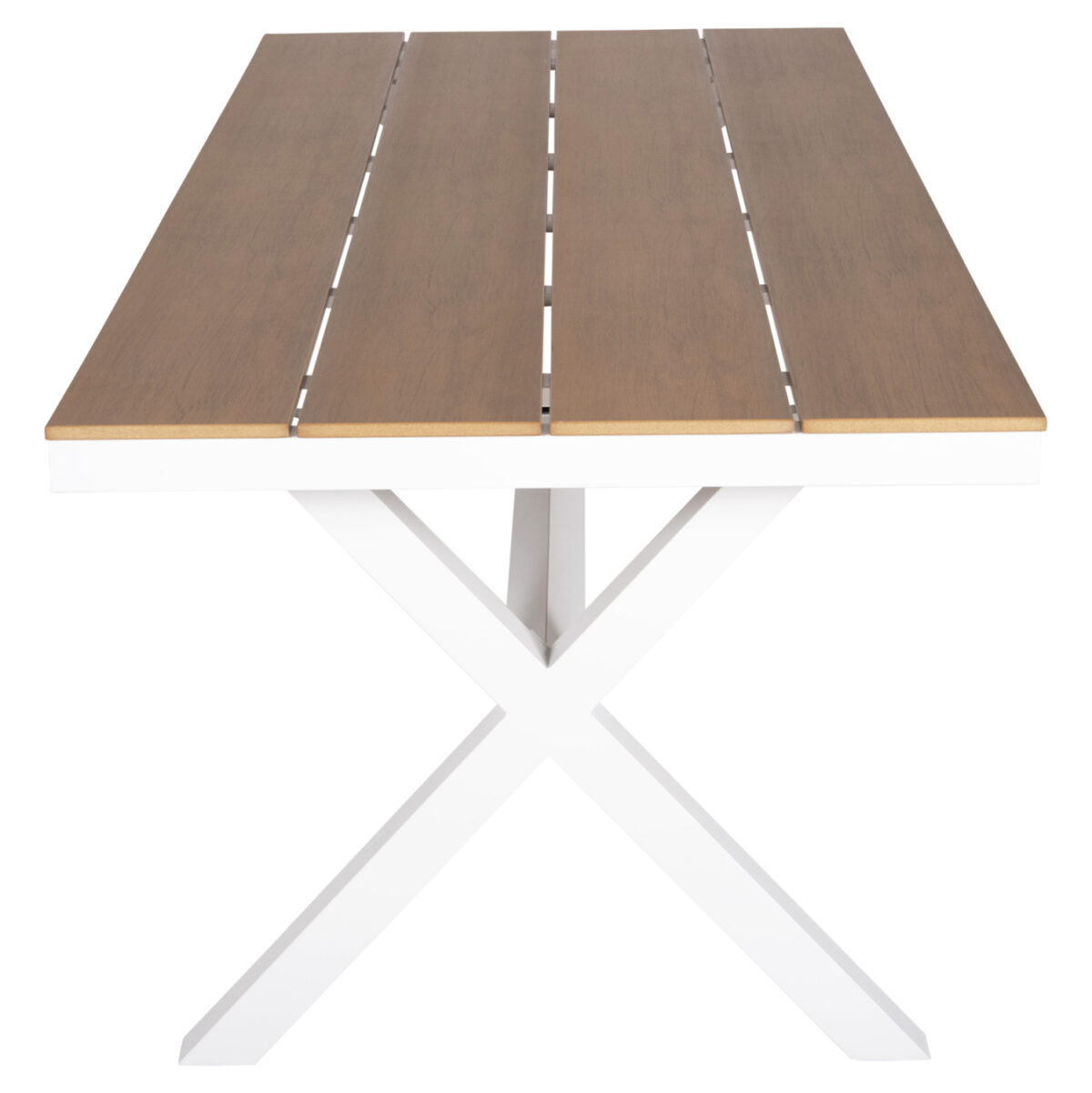 ΤΡΑΠΕΖΙ ΑΛΟΥΜΙΝΙΟΥ ΟΡΘΟΓΩΝΙΟ TAWNEE LH10.6039.02 ΛΕΥΚΟ-POLYWOOD ΦΥΣΙΚΟ 219,5x89,5x73Υ - Image 5