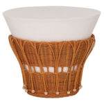 ΤΡΑΠΕΖΙ ΒΟΗΘΗΤΙΚΟ PERRAL LH10.18164.02S FIBER CEMENT ΛΕΥΚΟ-ΦΥΣΙΚΟ RATTAN--Φ42x36Υεκ