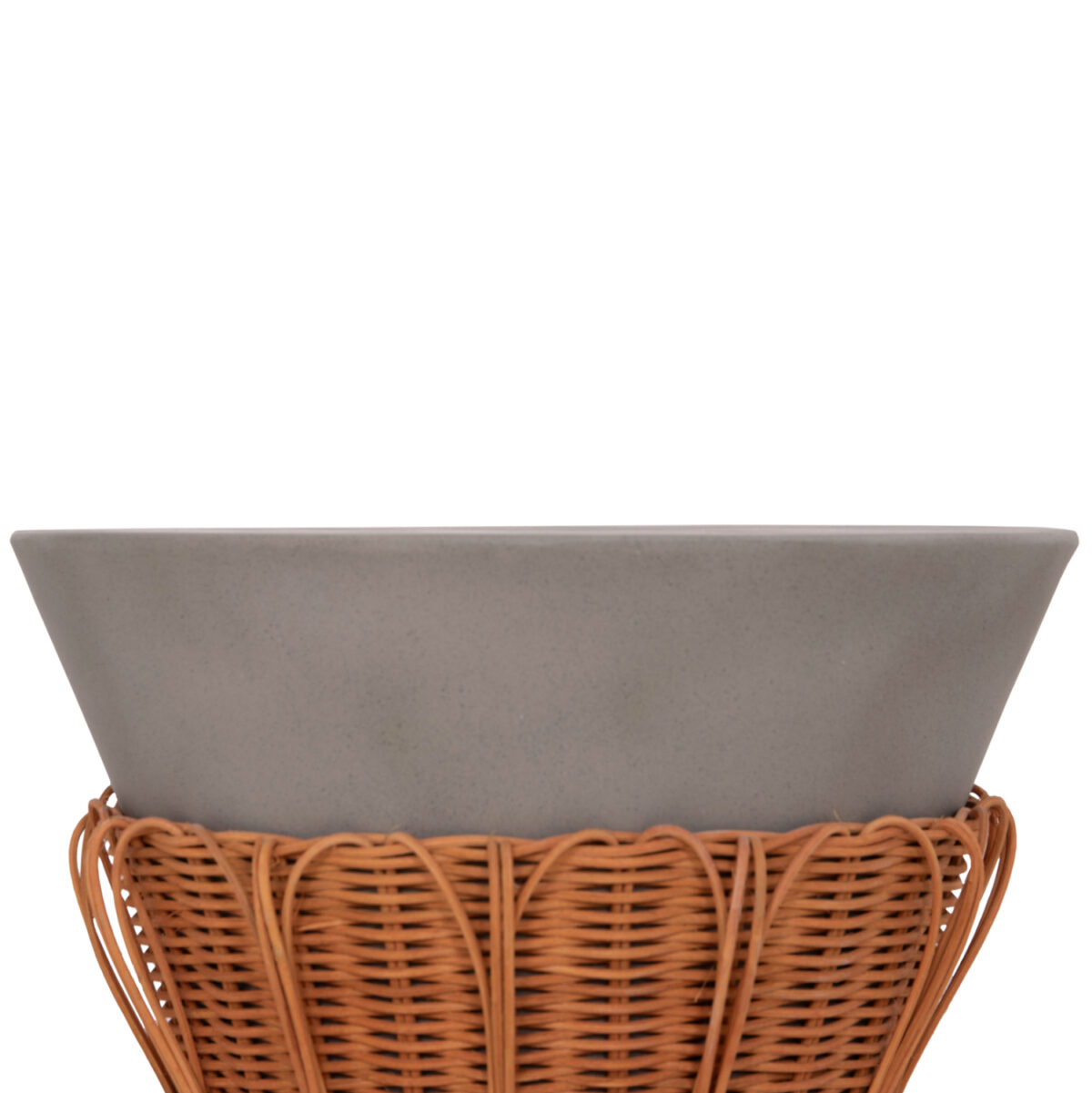 ΤΡΑΠΕΖΙ ΒΟΗΘΗΤΙΚΟ PERRAL LH10.18164.03S FIBER CEMENT ΓΚΡΙ-ΦΥΣΙΚΟ RATTAN--Φ42x36Υεκ - Image 4