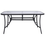 ΤΡΑΠΕΖΙ BRUNO 150X90Χ72Υεκ. ΓΚΡΙ ΜΕΤΑΛΛΙΚΟ ΜΕ ΓΥΑΛΙΝΗ ΕΠΙΦΑΝΕΙΑ LH10.5145.01 - Image 2