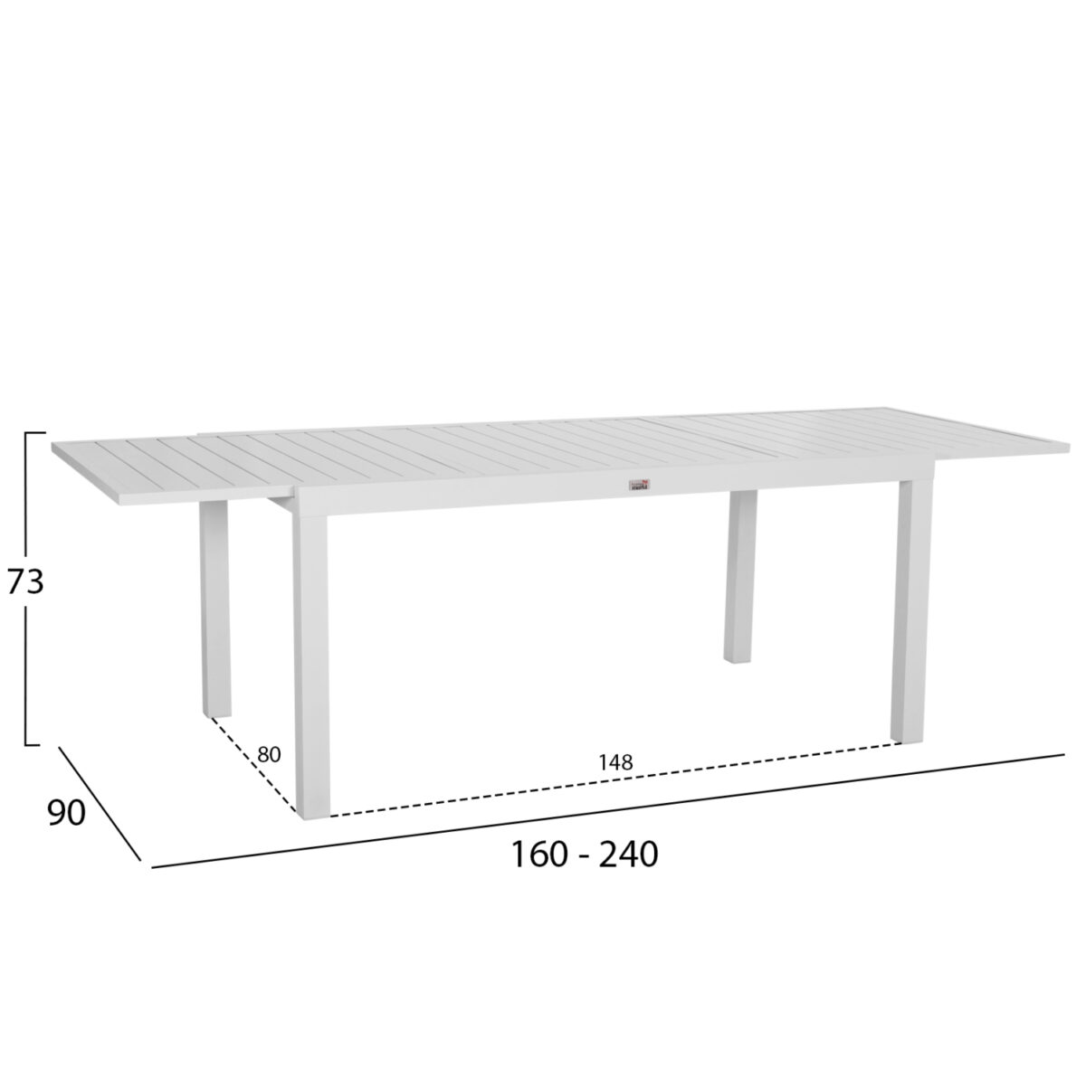 ΤΡΑΠΕΖΙ ΕΠΕΚΤΕΙΝΟΜΕΝΟ KRUM LH10.6277.01 ΑΛΟΥΜΙΝΙΟ ΛΕΥΚΟ 160-240x90x73Υεκ. - Image 2