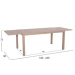 ΤΡΑΠΕΖΙ ΕΠΕΚΤΕΙΝΟΜΕΝΟ KRUM LH10.6277.04 ΑΛΟΥΜΙΝΙΟ ΚΑΠΟΥΤΣΙΝΟ 160-240x90x73Υεκ. - Image 2