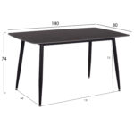 ΤΡΑΠΕΖΙ RAVEN LH10.18149.02 ΚΕΡΑΜΙΚΟ TOP ΜΕ ΟΨΗ ΜΑΥΡΟ ΜΑΡΜΑΡΟ 140x80x74Υεκ. - Image 2