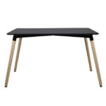 ΤΡΑΠΕΖΙ MINIMAL LH10.008.02 ΜΑΥΡΟ 120X80Χ73εκ ΜΕ ΞΥΛΙΝΑ ΠΟΔΙΑ ΟΞΙΑ - Image 2