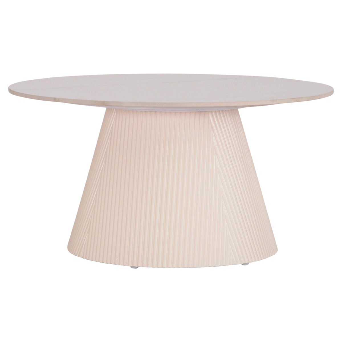 ΤΡΑΠΕΖΙ ΣΑΛΟΝΙΟΥ DUNCAN LH10.18022.02 ΚΕΡΑΜΙΚΟ TOP-MDF ΒΑΣΗ-ΚΡΕΜ ΛΕΥΚΟ Φ80x41Υεκ. - Image 1