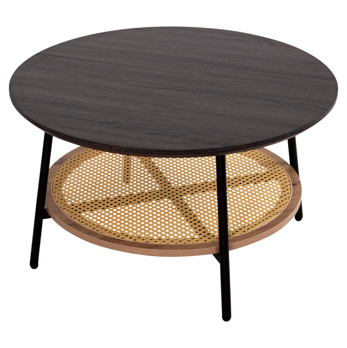 ΤΡΑΠΕΖΙ ΣΑΛΟΝΙΟΥ SEWELL LH10.18033 MDF ΣΕ ZEBRANO-ΜΕΤΑΛΛΙΚΑ ΠΟΔΙΑ-WICKER Φ80x46,5Υεκ. - Image 4