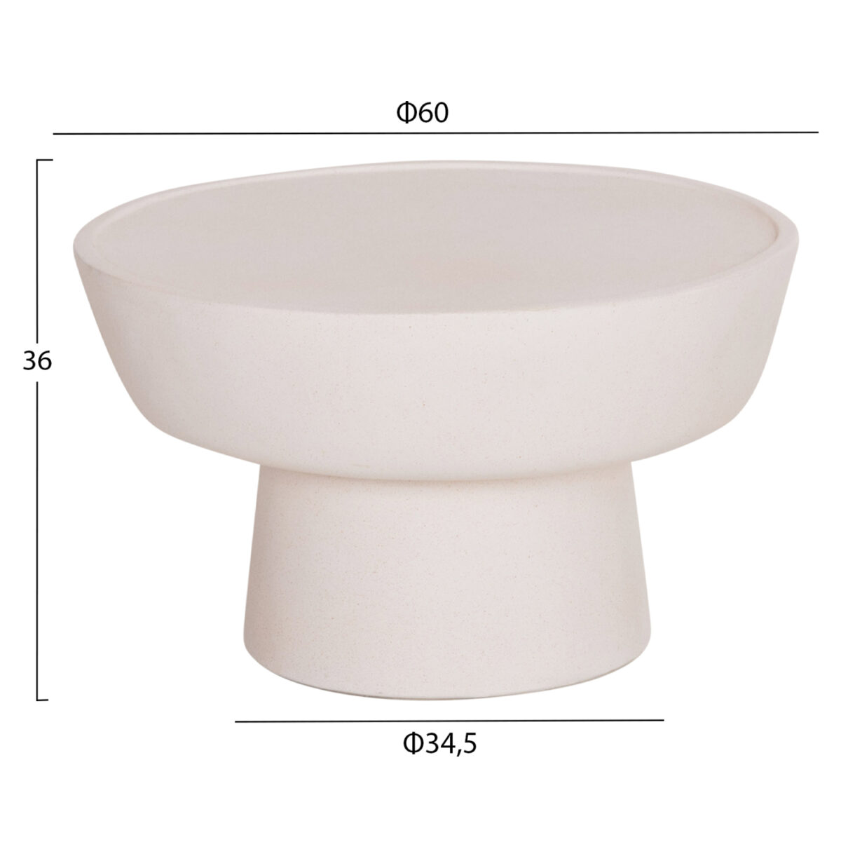 ΤΡΑΠΕΖΙ ΣΑΛΟΝΙΟΥ PIRSON LH10.18155.02 FIBER CEMENT ΣΕ ΛΕΥΚΟ--Φ60x36Υεκ. - Image 2