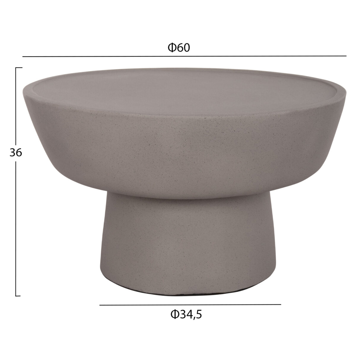 ΤΡΑΠΕΖΙ ΣΑΛΟΝΙΟΥ PIRSON LH10.18155.03 FIBER CEMENT ΣΕ ΓΚΡΙ--Φ60x36Υεκ. - Image 2