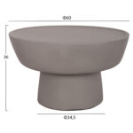 ΤΡΑΠΕΖΙ ΣΑΛΟΝΙΟΥ PIRSON LH10.18155.03 FIBER CEMENT ΣΕ ΓΚΡΙ--Φ60x36Υεκ. - Image 2