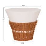 ΤΡΑΠΕΖΙ ΣΑΛΟΝΙΟΥ PERRAL LH10.18164.02L FIBER CEMENT ΛΕΥΚΟ-ΦΥΣΙΚΟ RATTAN--Φ55x45Υεκ - Image 2