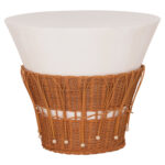 ΤΡΑΠΕΖΙ ΣΑΛΟΝΙΟΥ PERRAL LH10.18164.02L FIBER CEMENT ΛΕΥΚΟ-ΦΥΣΙΚΟ RATTAN--Φ55x45Υεκ