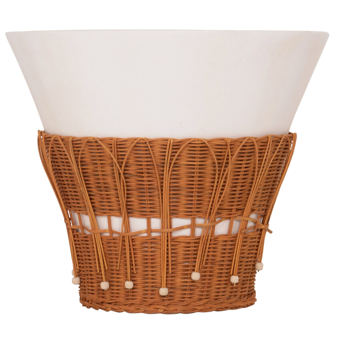 ΤΡΑΠΕΖΙ ΣΑΛΟΝΙΟΥ PERRAL LH10.18164.02L FIBER CEMENT ΛΕΥΚΟ-ΦΥΣΙΚΟ RATTAN--Φ55x45Υεκ - Image 3