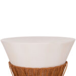 ΤΡΑΠΕΖΙ ΣΑΛΟΝΙΟΥ PERRAL LH10.18164.02L FIBER CEMENT ΛΕΥΚΟ-ΦΥΣΙΚΟ RATTAN--Φ55x45Υεκ - Image 5