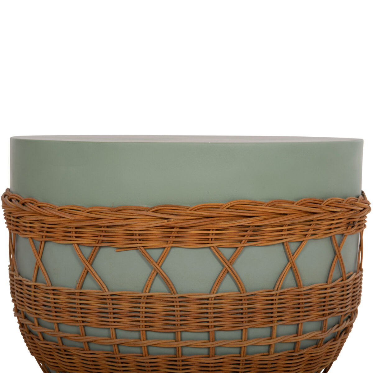 ΤΡΑΠΕΖΙ ΣΑΛΟΝΙΟΥ VILHENA LH10.18165 FIBER CEMENT ΠΡΑΣΙΝΟ-RATTAN ΦΥΣΙΚΟ Φ56x47Υεκ. - Image 4