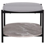 ΤΡΑΠΕΖΙ ΣΑΛΟΝΙΟΥ ΟΒΑΛ KITTY LH10.18040 ΓΥΑΛΙ ΦΙΜΕ TOP-GREY MARBLE ΜΕΛΑΜΙΝΗ 110x50x43Υεκ - Image 4