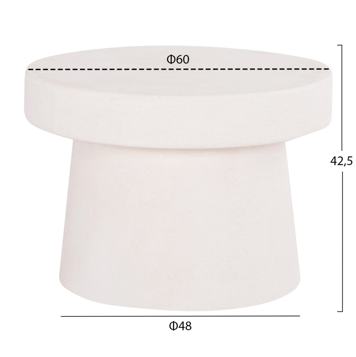 ΤΡΑΠΕΖΙ ΣΑΛΟΝΙΟΥ ΣΤΡΟΓΓΥΛΟ ΣΕΙΡΑ SANTORINI LH10.18051 MDF ΣΕ ΥΠΟΛΕΥΚΟ ΧΡΩΜΑ Φ60x42,5Υεκ. - Image 2