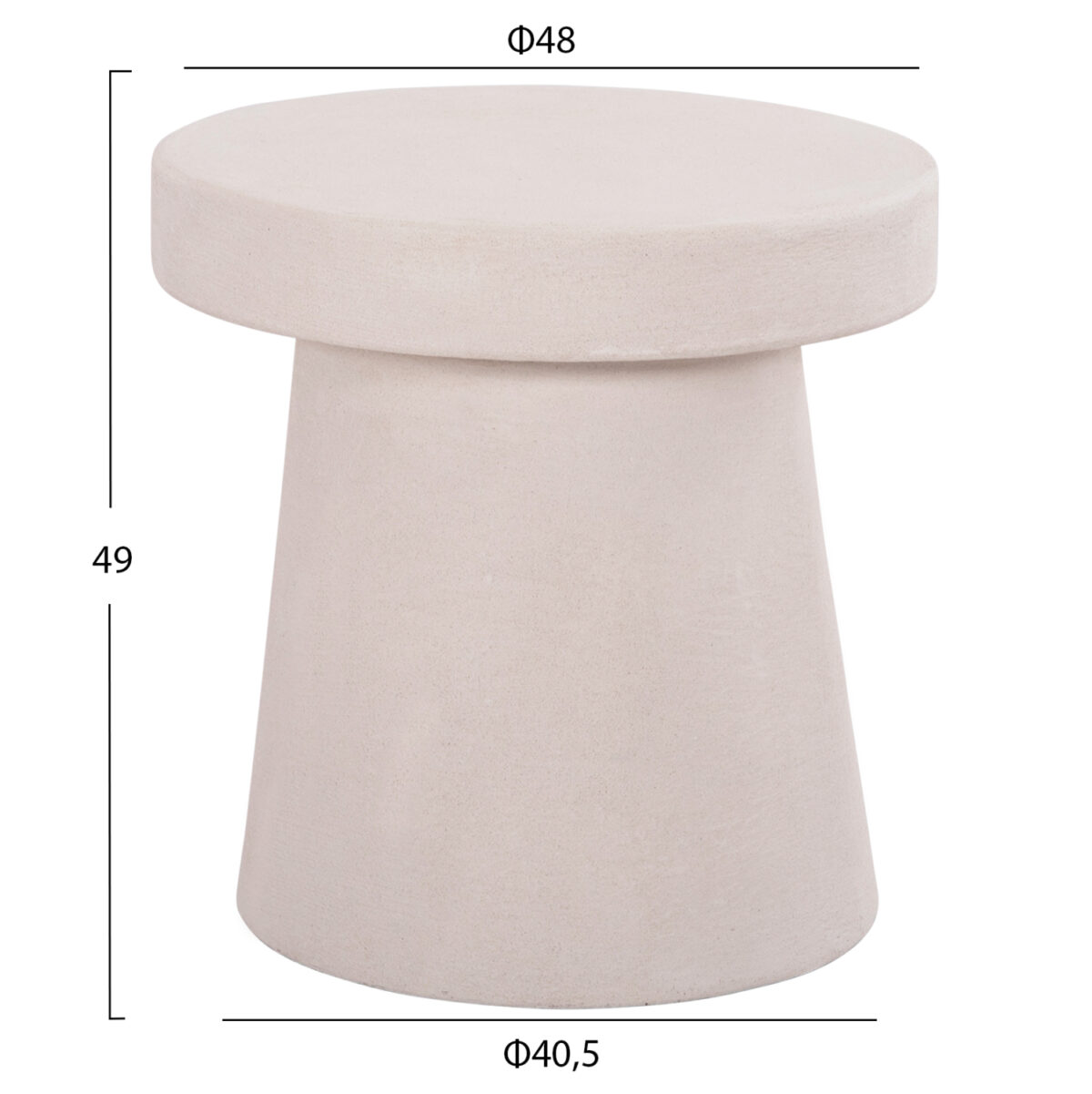 ΤΡΑΠΕΖΙ ΣΑΛΟΝΙΟΥ ΣΤΡΟΓΓΥΛΟ ΣΕΙΡΑ SANTORINI LH10.18052 MDF ΣΕ ΥΠΟΛΕΥΚΟ ΧΡΩΜΑ Φ48x49Υεκ. - Image 2