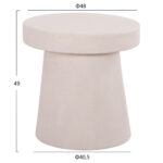 ΤΡΑΠΕΖΙ ΣΑΛΟΝΙΟΥ ΣΤΡΟΓΓΥΛΟ ΣΕΙΡΑ SANTORINI LH10.18052 MDF ΣΕ ΥΠΟΛΕΥΚΟ ΧΡΩΜΑ Φ48x49Υεκ. - Image 2