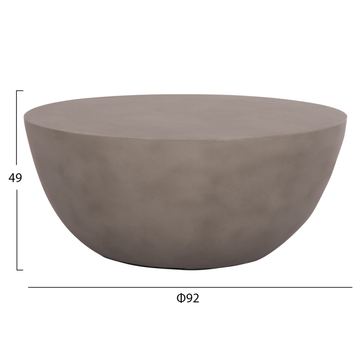 ΤΡΑΠΕΖΙ ΣΑΛΟΝΙΟΥ ΣΤΡΟΓΓΥΛΟ ALLAN LH10.18162.03 FIBER CEMENT ΣΕ ΓΚΡΙ--Φ92x49Υεκ. - Image 2