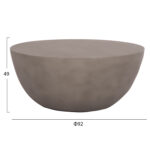 ΤΡΑΠΕΖΙ ΣΑΛΟΝΙΟΥ ΣΤΡΟΓΓΥΛΟ ALLAN LH10.18162.03 FIBER CEMENT ΣΕ ΓΚΡΙ--Φ92x49Υεκ. - Image 2