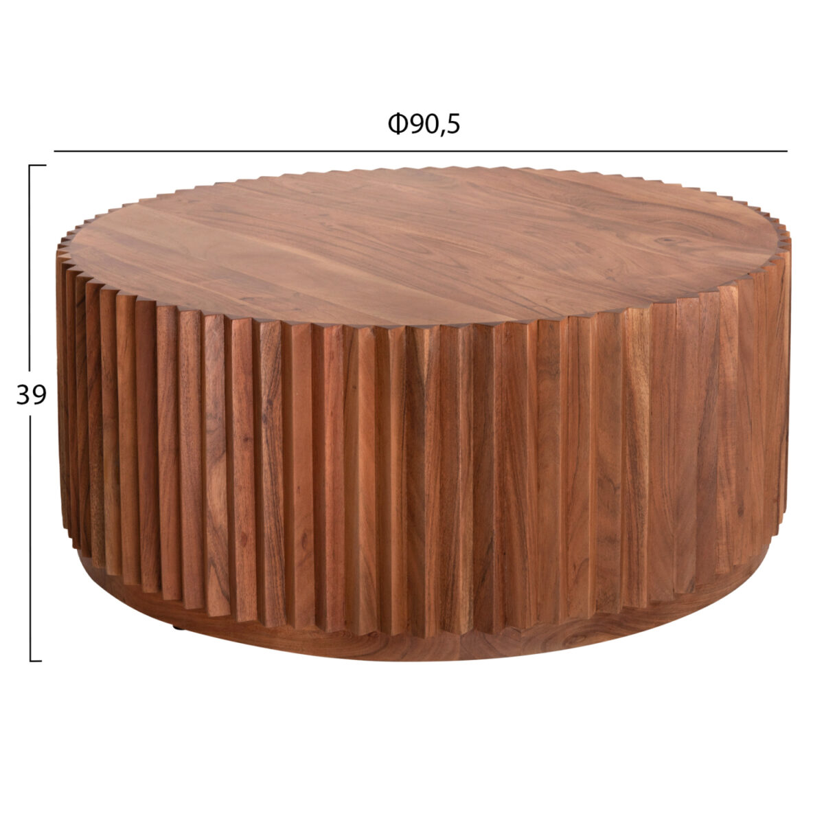 ΤΡΑΠΕΖΙ ΣΑΛΟΝΙΟΥ ΣΤΡΟΓΓΥΛΟ SEDGE LH10.9695 ΜΑΣΙΦ ΑΚΑΚΙΑ-ΦΥΣΙΚΟ ΧΡΩΜΑ Φ90Χ38Υεκ. - Image 2