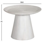 ΤΡΑΠΕΖΙ ΣΑΛΟΝΙΟΥ ΣΤΡΟΓΓΥΛΟ ROSS LH10.9709 ΜΑΣΙΦ ΞΥΛΟ MANGO-ΛΕΥΚΟ Φ60x45Υεκ. - Image 2