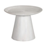 ΤΡΑΠΕΖΙ ΣΑΛΟΝΙΟΥ ΣΤΡΟΓΓΥΛΟ ROSS LH10.9709 ΜΑΣΙΦ ΞΥΛΟ MANGO-ΛΕΥΚΟ Φ60x45Υεκ.