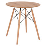 ΤΡΑΠΕΖΙ MINIMAL ΣΤΡΟΓΓΥΛΟ LH10.0059.04 MDF ΣΕ ΦΥΣΙΚΟ-ΠΟΔΙΑ ΟΞΙΑΣ ΦΥΣΙΚΟ Φ80Χ72Υεκ.