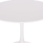 ΤΡΑΠΕΖΙ ΣΤΡΟΓΓΥΛΟ BROLIN LH10.18141.01 MDF TOP-ΒΑΣΗ ΜΕΤΑΛΛΙΚΗ--ΛΕΥΚΟ Φ90x73Υεκ - Image 3