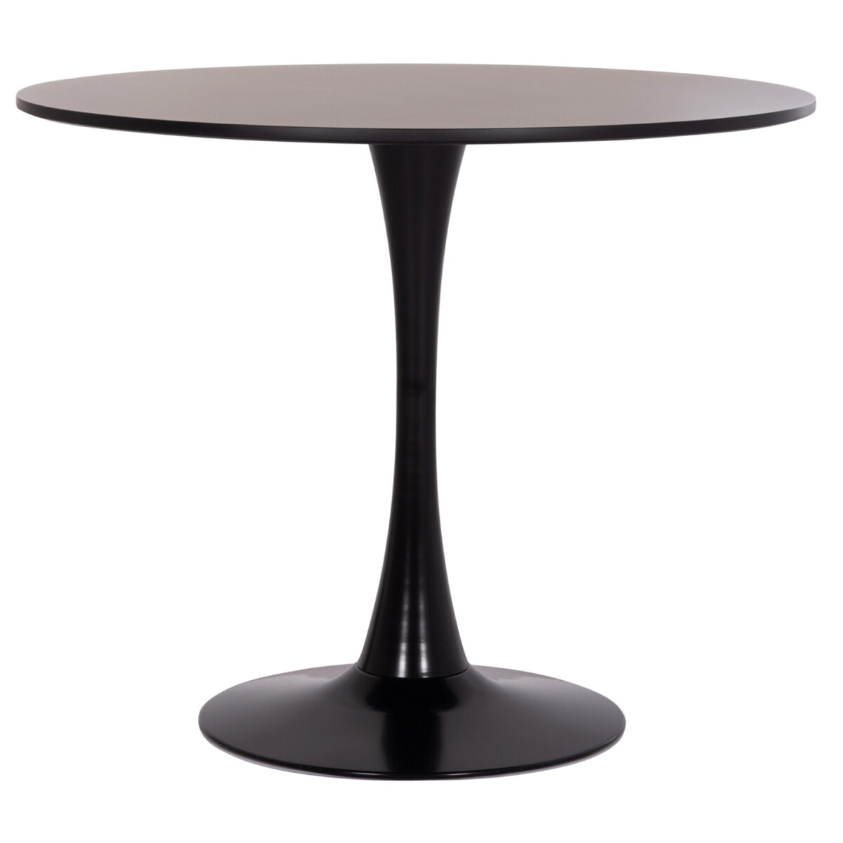 ΤΡΑΠΕΖΙ ΣΤΡΟΓΓΥΛΟ BROLIN LH10.18141.02 MDF TOP-ΒΑΣΗ ΜΕΤΑΛΛΙΚΗ--ΜΑΥΡΟ Φ90x73Υεκ - Image 1