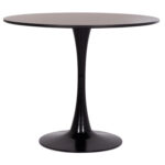 ΤΡΑΠΕΖΙ ΣΤΡΟΓΓΥΛΟ BROLIN LH10.18141.02 MDF TOP-ΒΑΣΗ ΜΕΤΑΛΛΙΚΗ--ΜΑΥΡΟ Φ90x73Υεκ